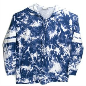 Pink Republic Hoodie Casual Blue White TieDye Boho